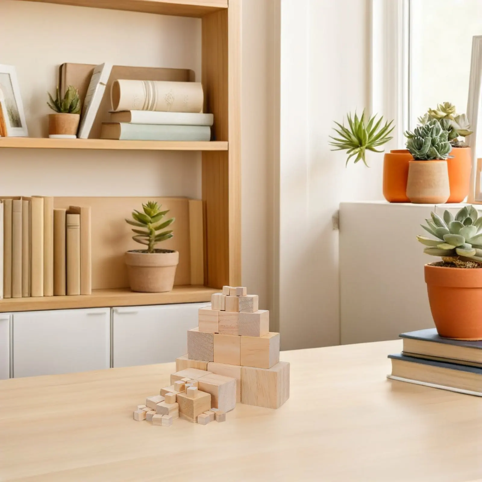 80 قطعة من مكعبات الخشب الطبيعية غير المكتملة للأطفال، مقاسات 1/2/3/4/5 سم، مكعبات خشب الصنوبر للرسم والبناء والحرف اليدوية للأطفال.