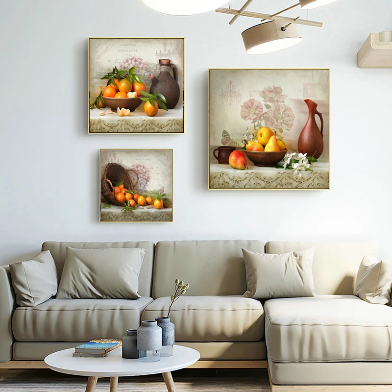 Kitchen Wall Art Decor Painting Classic Still Life Pictures Oranges Photography Posters Print on Canvas HomeDecoration No Frame