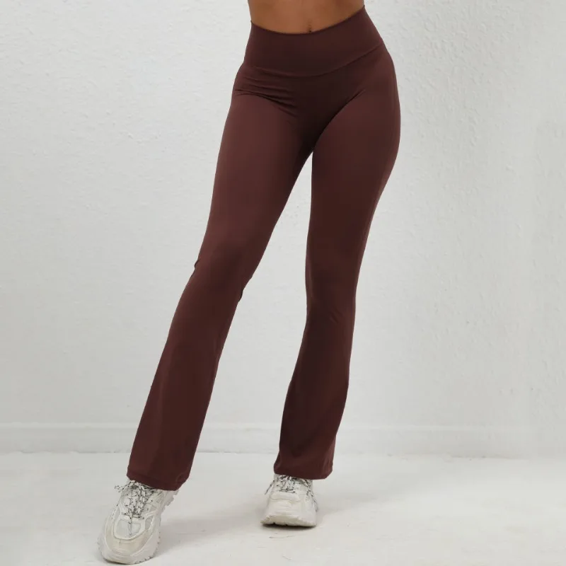 Seamless Yoga Leggings bell-bottoms Sports Fitness Peach Hip-lifting High Waist Dance Training Workout Flared Pants for Women