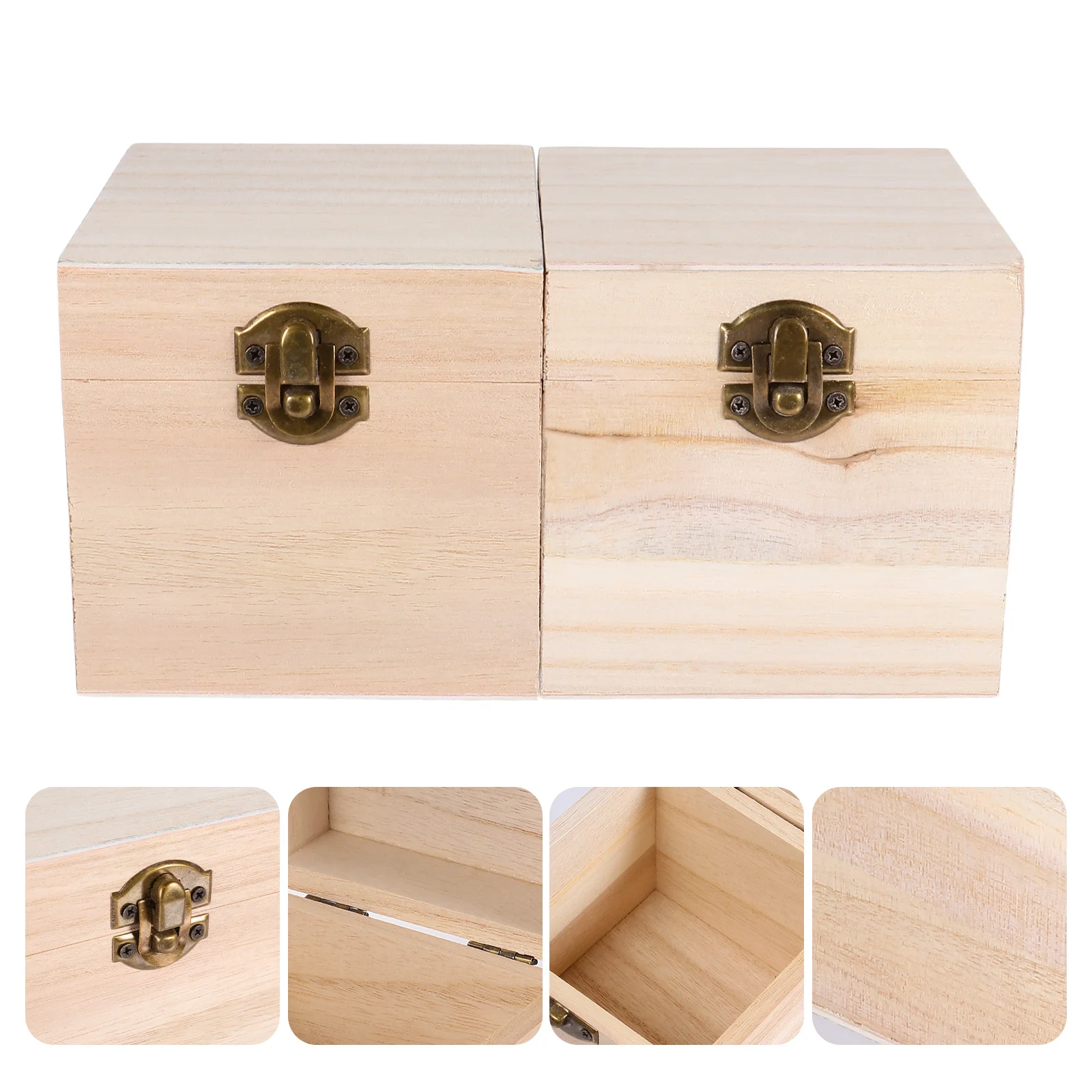 

1Set Wooden Gift Boxes Handcrafted Storage Boxes for Jewelry Preserved Flowers Home Decor Storage Box Gift Packing Box