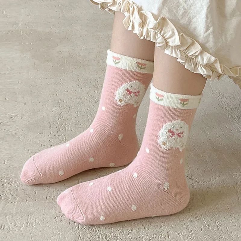 5 أزواج ربيع الخريف الأطفال جوارب قطنية فتاة صبي طفل لطيف الكرتون لينة الدافئة لفصل الشتاء 1-12 سنة الاطفال طالب المراهقين الجوارب #3