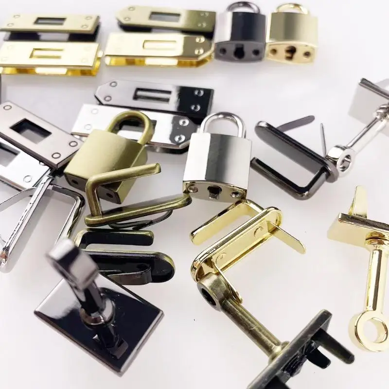 ~New 7Pcs/set Women's Handbag Swivel Clasp Lock Buckle DIY Part Leather Craft 45mm 4 Colors Metal Bag Lock Hardware Accessories