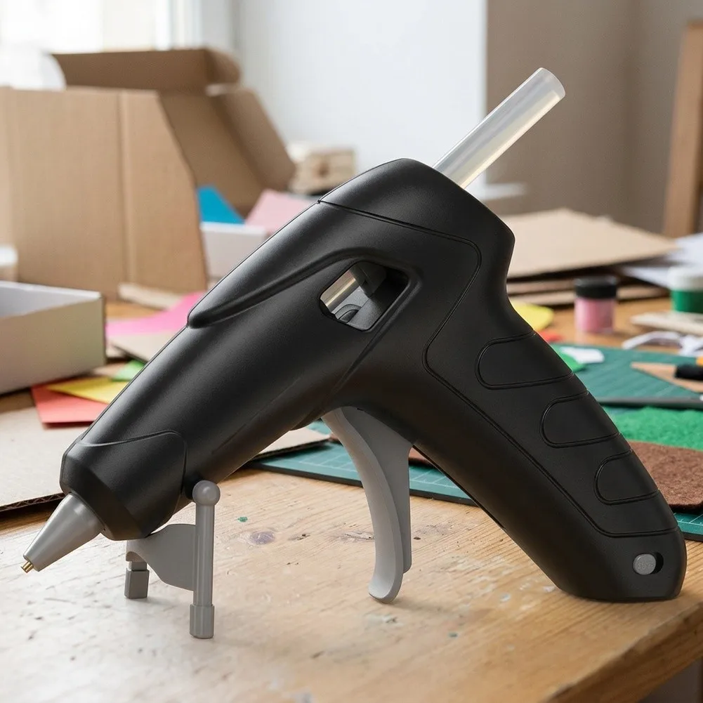 Wireless Rechargeable Hot Glue for Home Crafters with 10pcs 7mm Glue Compact Design and Transparent Glue Level Window