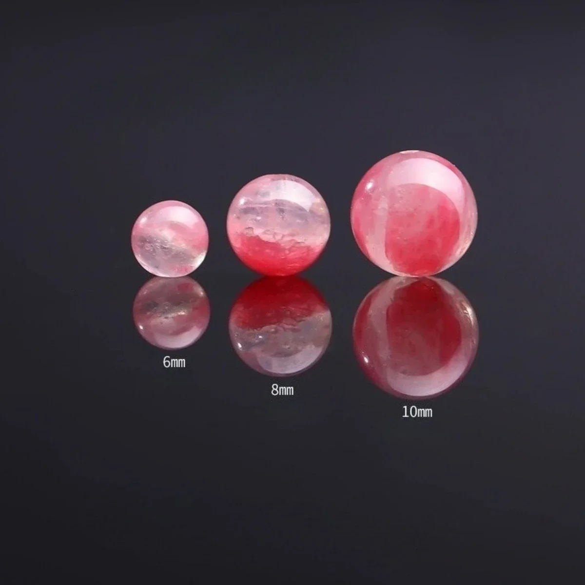 10pcs Grade AAA Natural Pink Rose Color Chalcedony Beads NOT Dyed 6mm-10mm Smooth Polished Round Beads