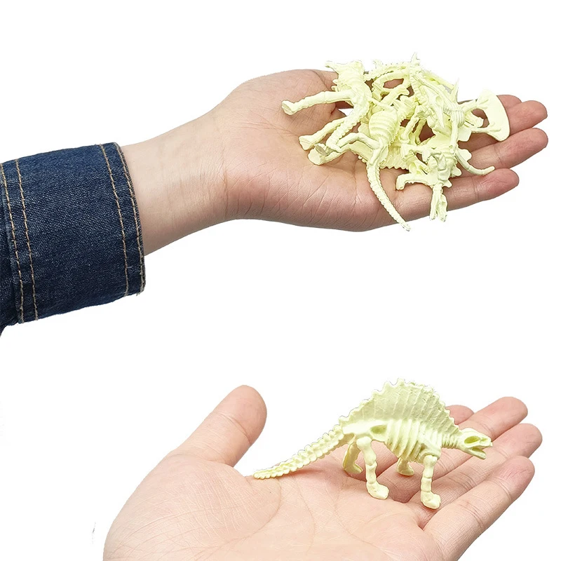 12Pcs Simulation Dinosaur Skeleton Model Children's Jurassic World Animal Models Toys Funny Small Ornaments Kids Birthday Gifts