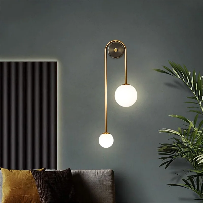 

TEMAR Brass Wall Lamp Contemporary Gold Sconces Simple LED Indoor Light For Home Living Room