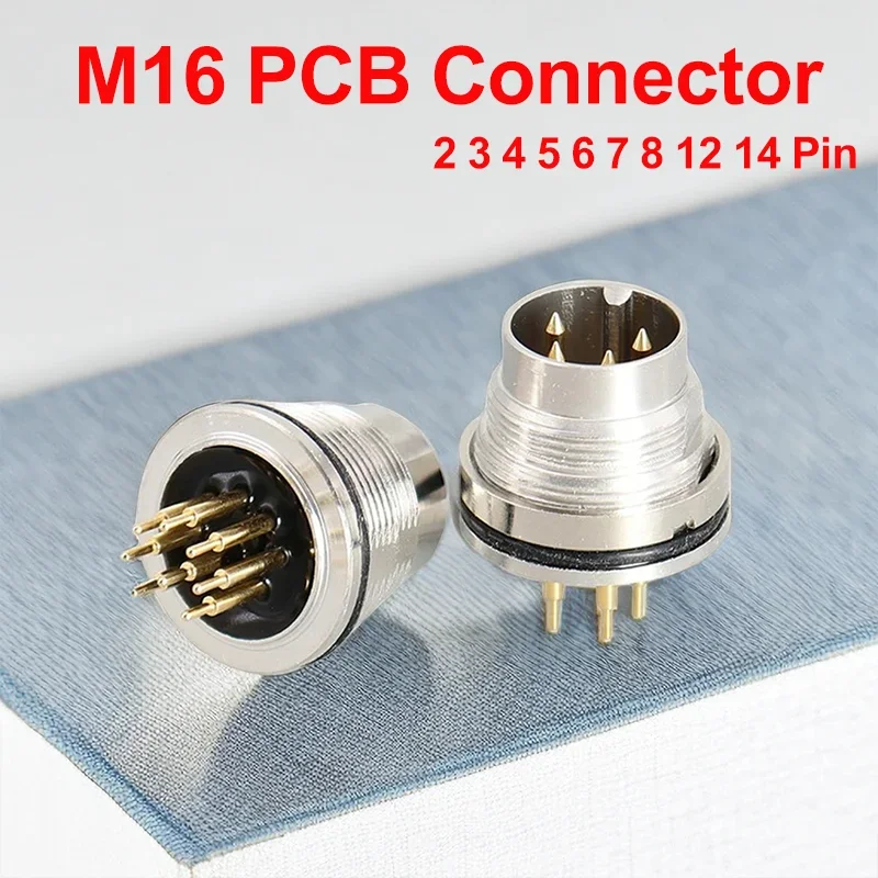 conector impermeavel m16 placa de encaixe soldada da aviacao placa de encaixe do pwb 12 14 pin ip67 c091 10 conjuntos 100 conjuntos 01