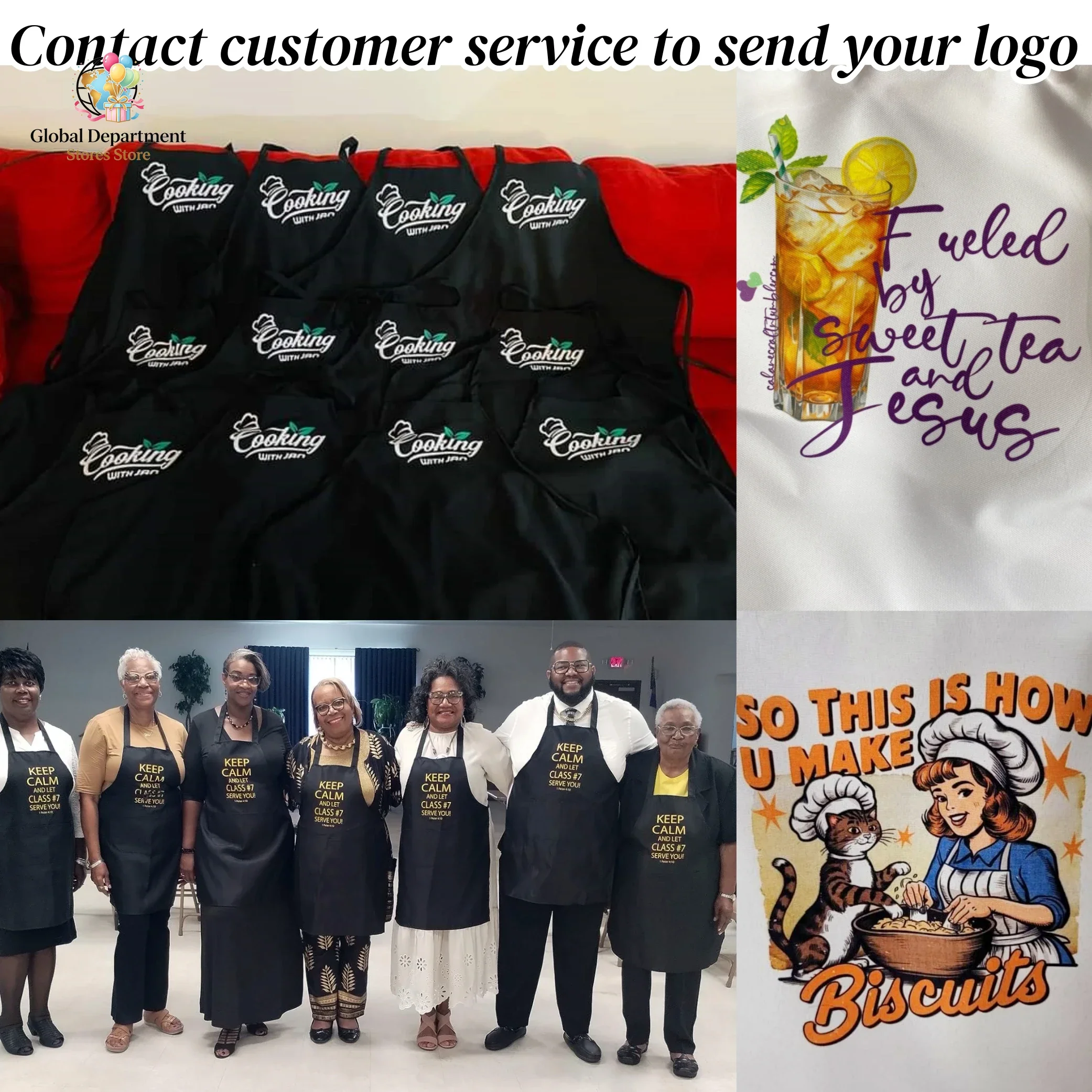 10-50Pcs Customized Apron Bib Aprons with 2 Pockets Unisex Chef Apron Kitchen Aprons  Painting Easter Cookie Aprons for Adult