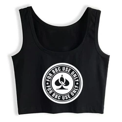 Queen Of Spades For BBC Use Only Graphics Crop Top Adult Humor Fun Flirting Style Sexy Tank Tops Hotwife Naughty Camisole