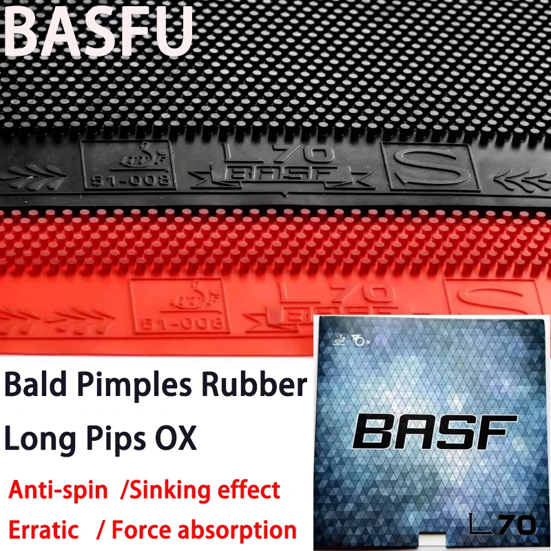 

BASFU Table Tennis Rubber Soft&Resistant Long Pips OX Single Rubber Bald Head Anti-arc Sinking Force Relief Ping Pong Rubbers