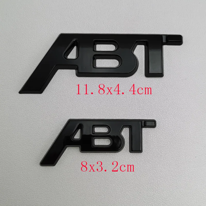 3D Metal Chrome Black Logo ABT Emblem Car Front Grille Badge Sticker