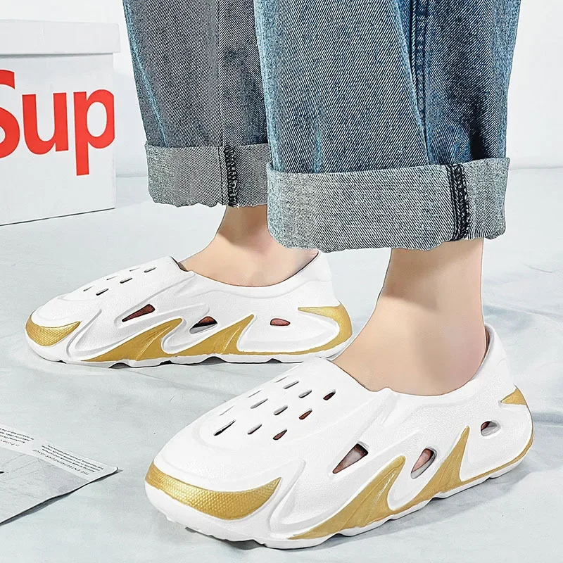 

Новинка 2023 года, мужские сандалии в трансграничном стиле с кокосом, мужская летняя верхняя одежда, пляжная обувь с пересечением песка, сандалии с открытыми отверстиями, сабо на подошве из ЭВА