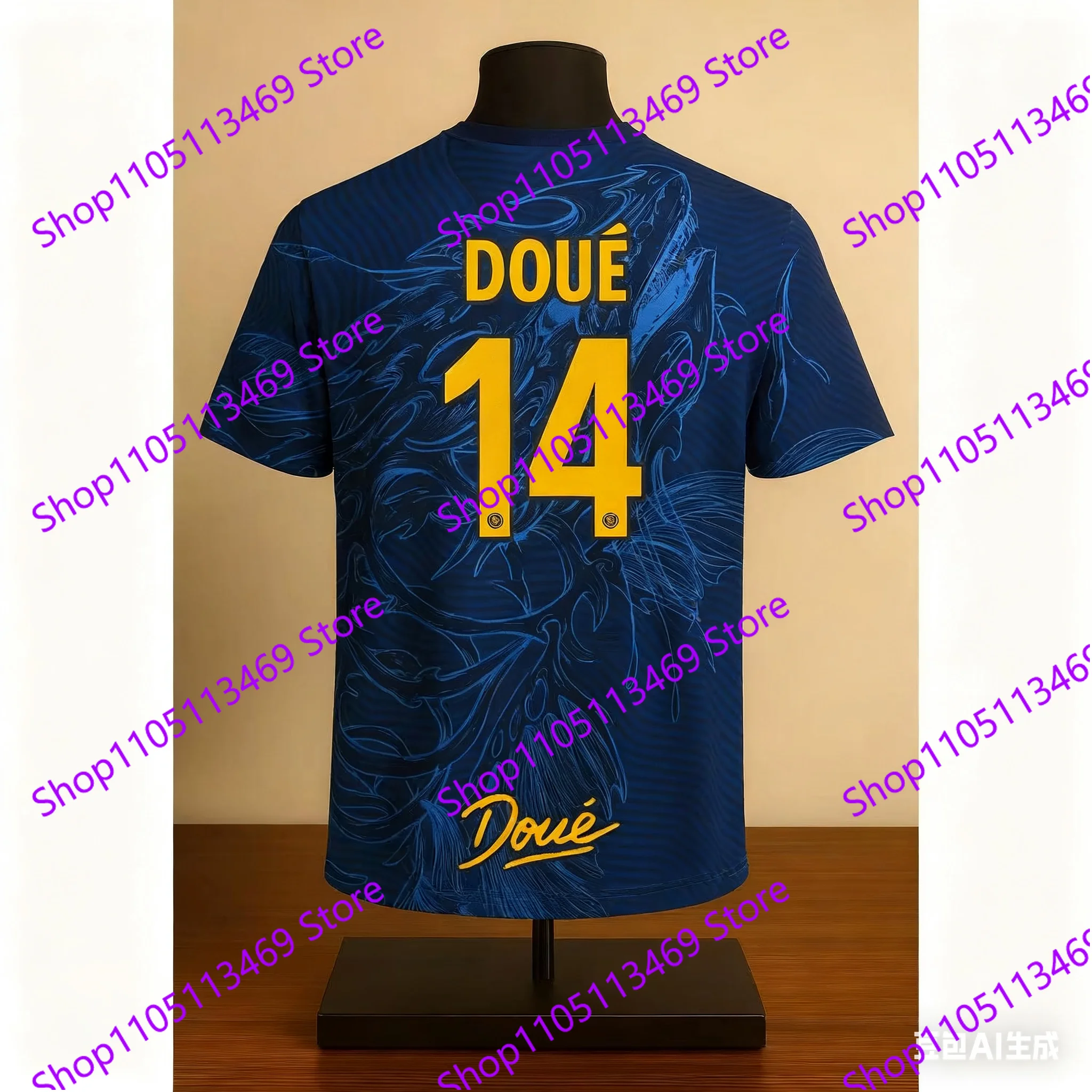 Doué 14 AI-مصممة لكرة القدم جيرسي قصيرة الأكمام لكرة القدم تي شيرت الشارع الشهير موضة ملابس رياضية 2025 وصول جديد طبعة خاصة #1