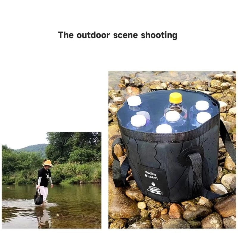 دلو صغير قابل للطي دلاء مياه قابلة للطي حقيبة تخزين المياه المحمولة دلو صيد للسفر والتنزه وقوارب الصيد