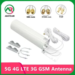 Cable Dual TS9 CRC9 RP SMA 5G 4G LTE 3G GSM Antena de 28dbi de alta ganancia, amplificador de señal WiFi externo Omni impermeable, 2x2