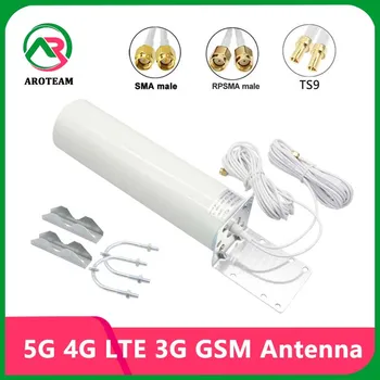 2*2 pair cable crcrc9 RP SMA 5G 4G LTE 3G GSM high gain 28dbi antenna external Omni waterproof WiFi signal amplifier aerial