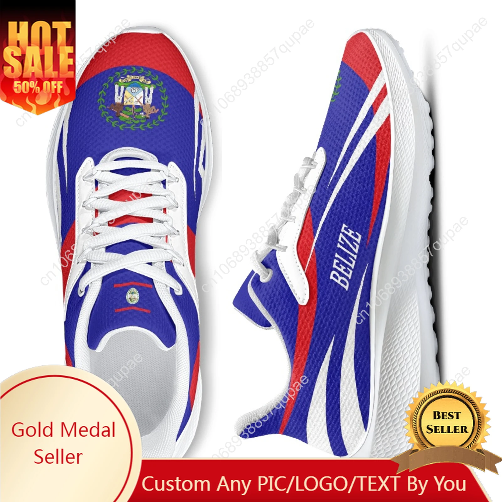 

Belize Flag Lightweight Girl Boy Running Shoes Comfortable Breathable High Quality Height-increasing Shoe Custom Shoe