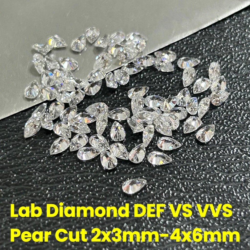 0.05-0.37 Carat Pear Cut Diamonds Size 2x3-4x6mm DEF VS VVS lab Created Melee Diamond