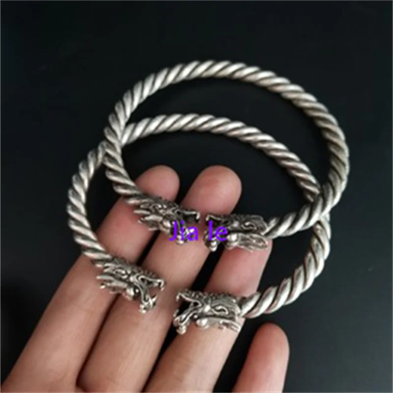 

Jiale/Tibetan Silver Hand Made Antique Dragon Bracelet Fashion Bracelet Personality Fine Jewelry Exquisite Men Women Couple Gift