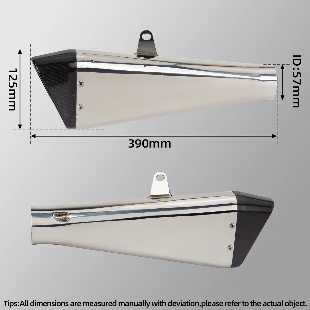 

Motorcycle Exhaust Muffler 57MM Racing Exhausts Kit Tail Tube For 450SR GSX250R GSX-S1000 CB190 MSX125 R3 MT03 250DUKE 390ADV