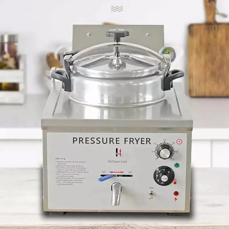 Balcão elétrico mesa óleo frito máquina comercial frango fritadeira pressão profunda