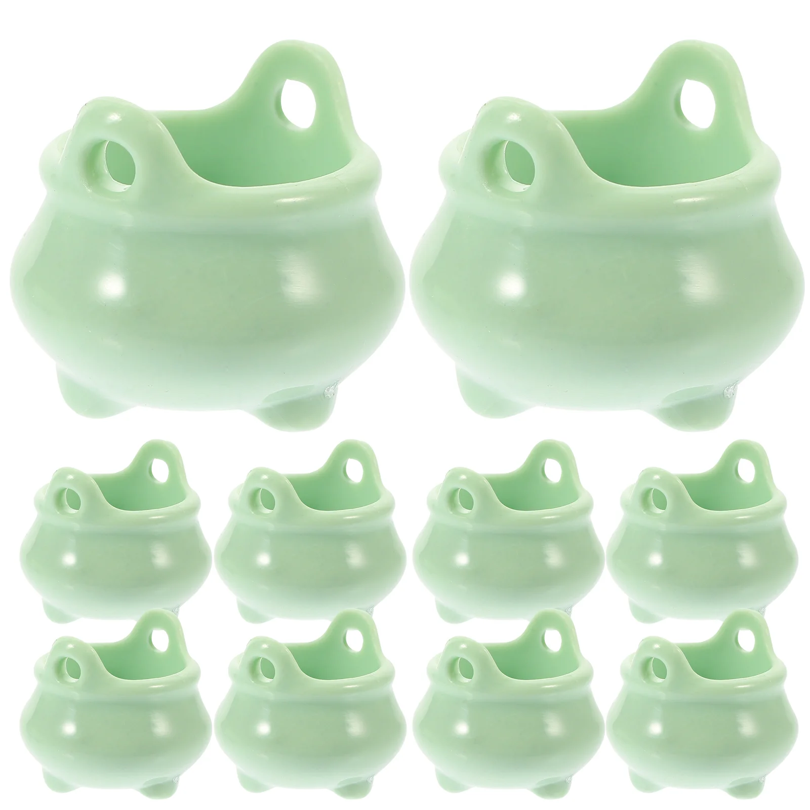 10 Pcs Miniature Cauldron Ornaments Kettles Pots Halloween Decorations Baby Plastic Micro Scene Inflatable Costume