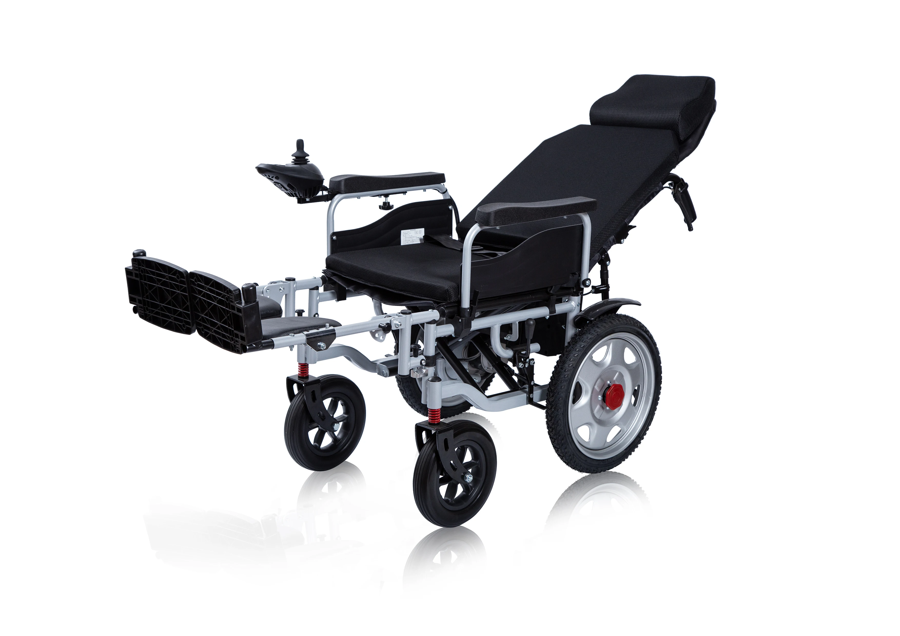 16 Pneumatic Rear Tyre Reclining Folding Electric Power Wheelchair With Leg Support For Amputation For Physical Therapy