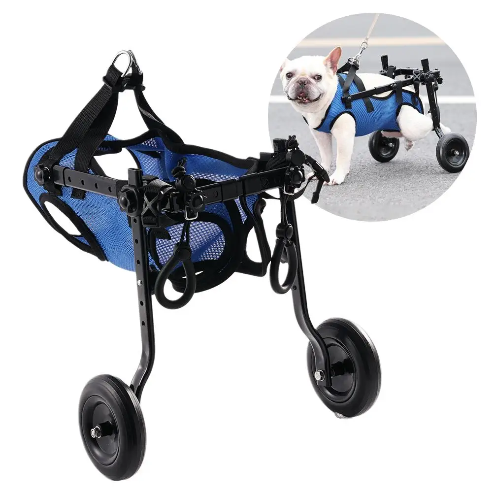 1Pcs Pet Wheelchair Cart Adjustable Pet Cat Dog Rehabilitation Walking Wheels Aids Mobility Assistance Light Pet Walk Tools