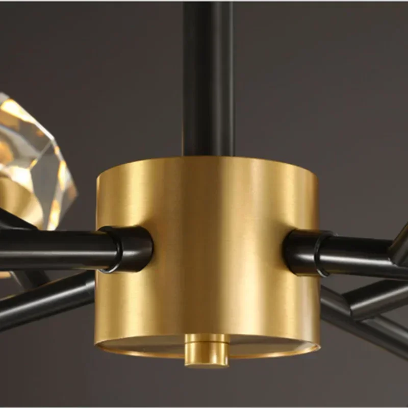 

Nordic Crystal Led Ceiling Chandelier Gold Black for Living Room Bedroom Hall Pendant Lighting Home Decoration Luxury Fixture