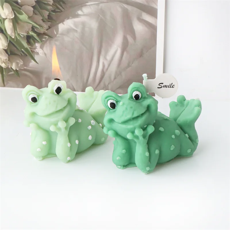 Silicone Mold Frog Candle Mold Cement Gypsum Festival Living Room Decoration Homemade Handicraft Wedding Gift Making