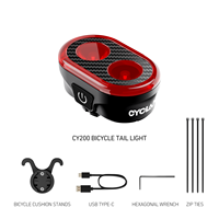 CYCLAMI CY200 Bike Smart Brake Sensing Rear Light Bicycle Tail Light IPX6 Waterproof LED Charging Taillight Cycling Accessories