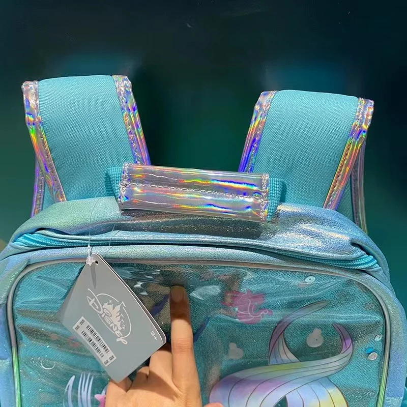 Disney The Little Mermaid Ariel Princess Little Girl schoolbag PU Laser shoulder large capacity school bag
