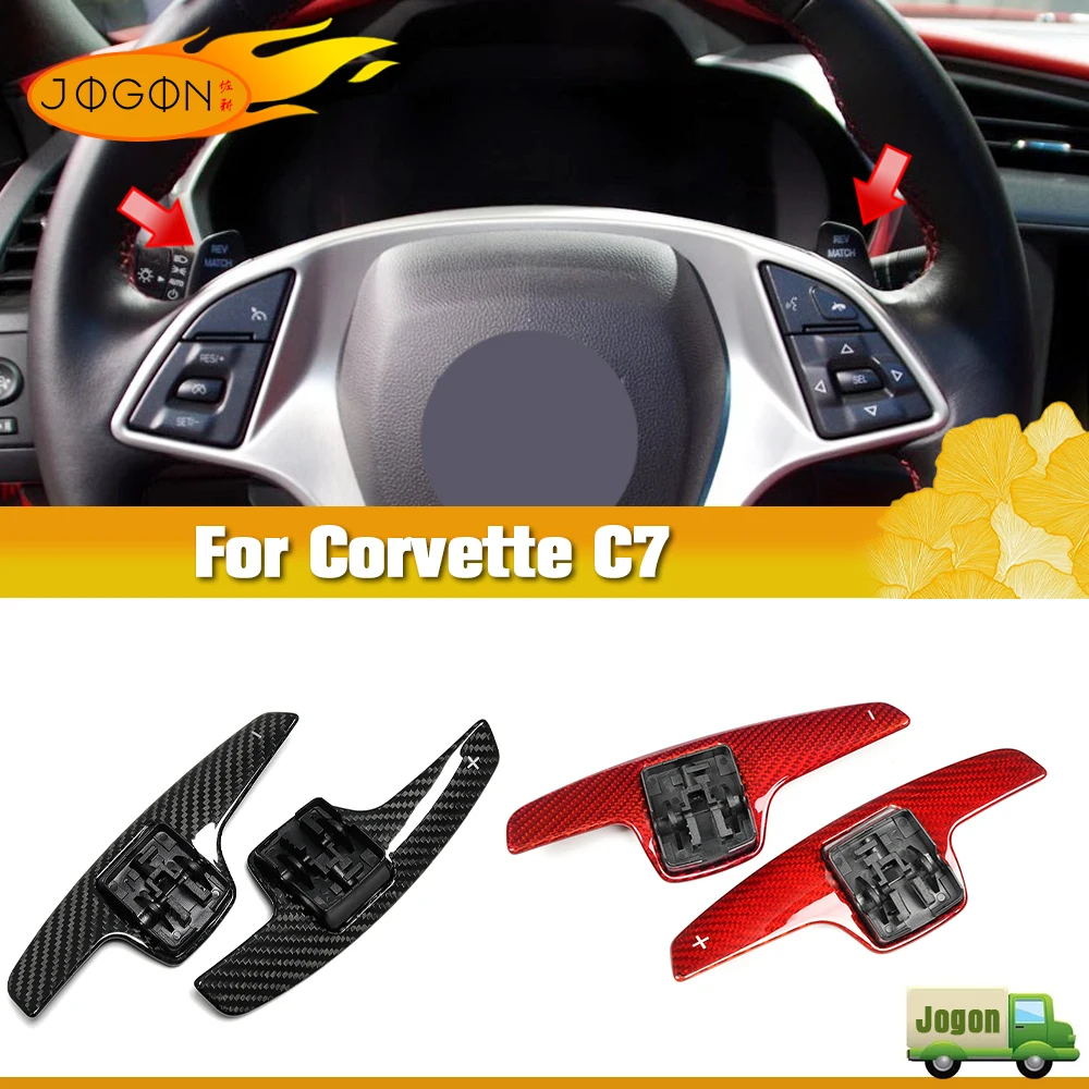 Carbon Fiber Paddle Shifter For Chevrolet C7 Corvette ZR1 Z06 Z51 Convertible 2014+ Steering Wheel Gear Console Extention Trim