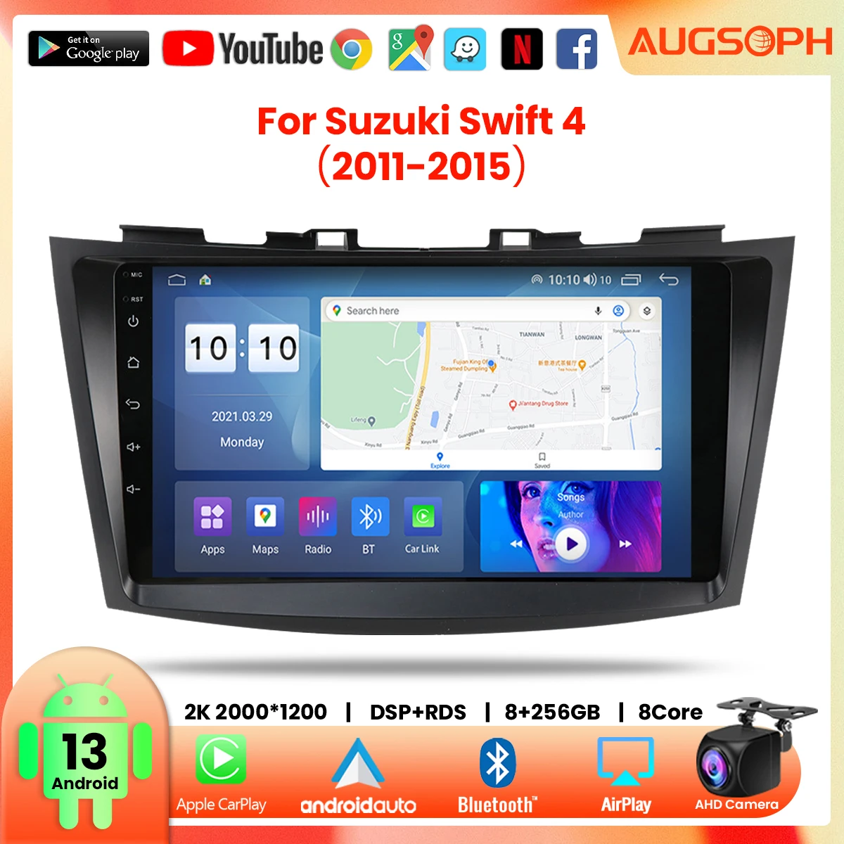 

Android 13 Car Radio For Suzuki Swifts 4 2011-2015, 9inch 2K Multimedia Player With 4G Carplay & 2Din GPS Navigation.