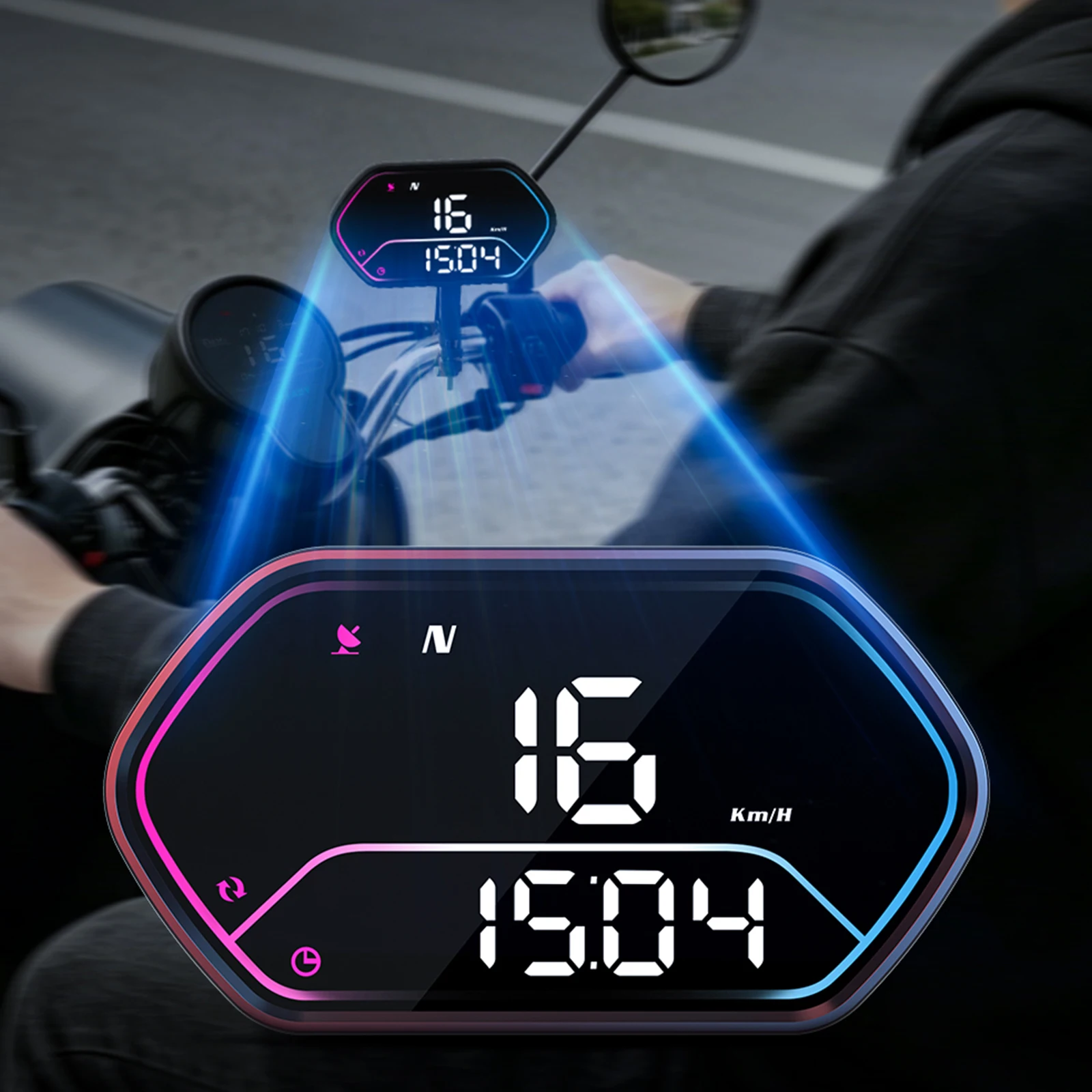 電動自転車用電気スピードメーター、明るさ調整可能なスピードメーター、走行距離計、車、電気自動車、トラクター、ヨット用ユニバーサル