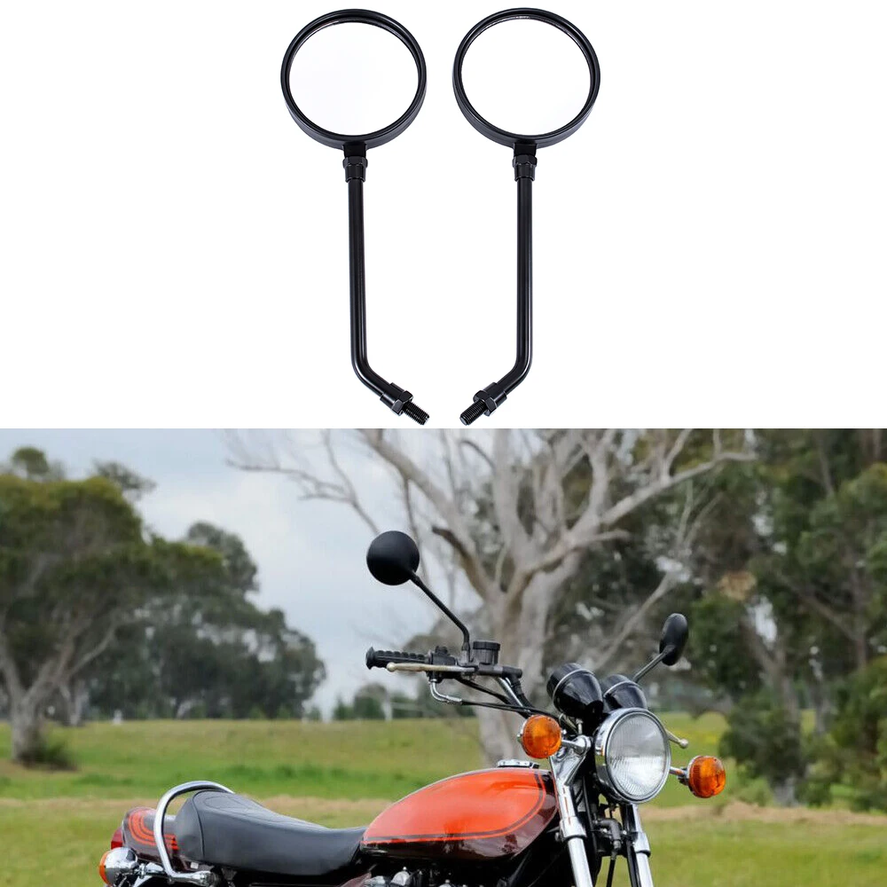 Universal Motorcycle Round Side Back Rear View Mirror 10mm Standard Thread For Suzuki Intruder 1500 VL1500 Kawasaki Vulcan 1500