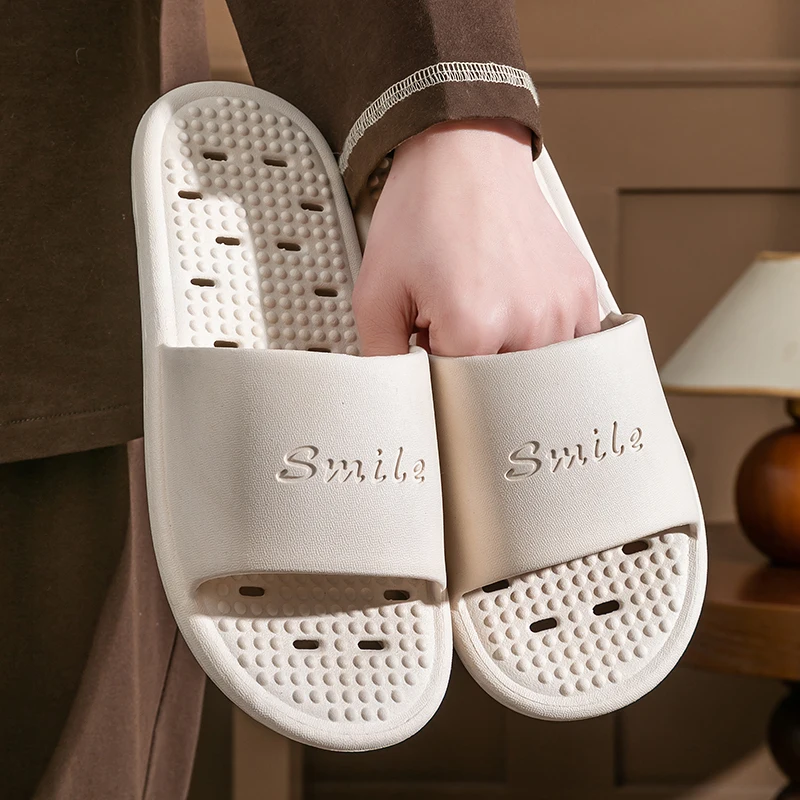 Hollow Out Quick Dry Bathroom Shower Slippers Women Summer 2026 Lightweight EVA Non Slip Indoor Slippers Couple's Bedroom Slides