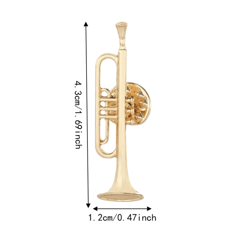 6pcs Pin Back Musical Instrument Brooch Alloy Material Gold Finish Dress Clip Brooch Multi‑Pattern Set Shape Brooch Pin