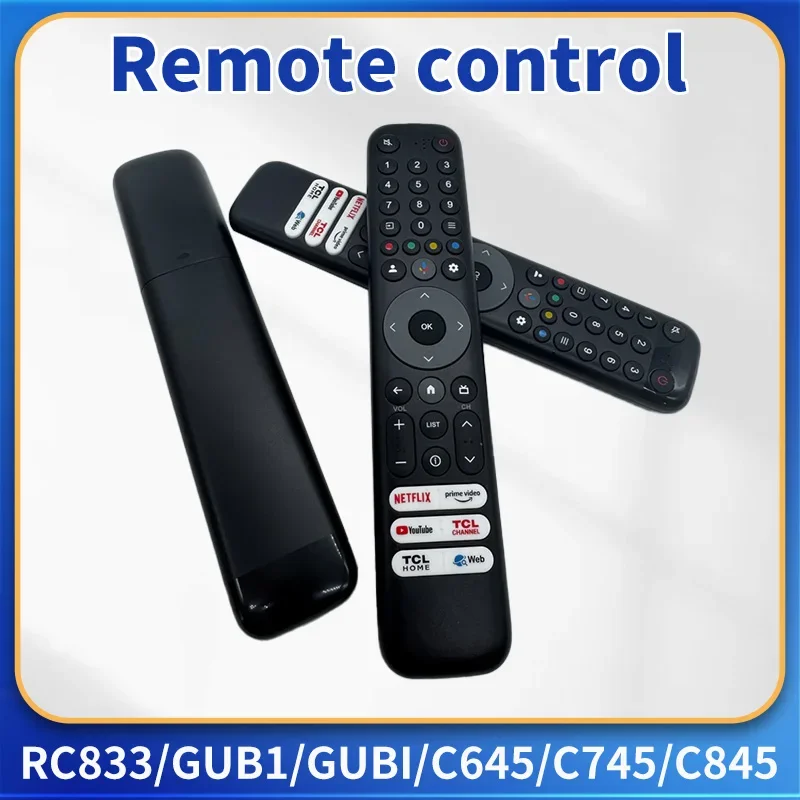 RC833 GUB1 Remote Control Replacement Compatible with TCL TV 50 55 75 inch C645 C745 C845 43LC645 65C745 65C845 No Voice