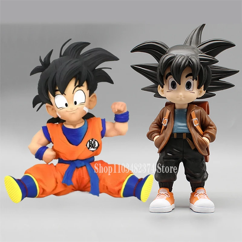 

12cm Cute Childhood Goku Action Figure Dragon Ball Statue Gk Kid Son Gohan Figurine DBZ Model Anime PVC Collection Desktop Toys