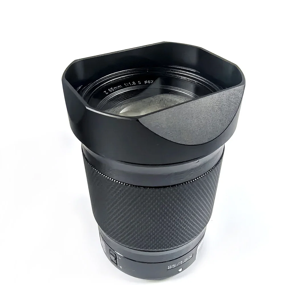 Design for Nikon NIKKOR Z85mm F1.8S Aluminium Bayonet Square Lens Hood Comes With Metal Cap