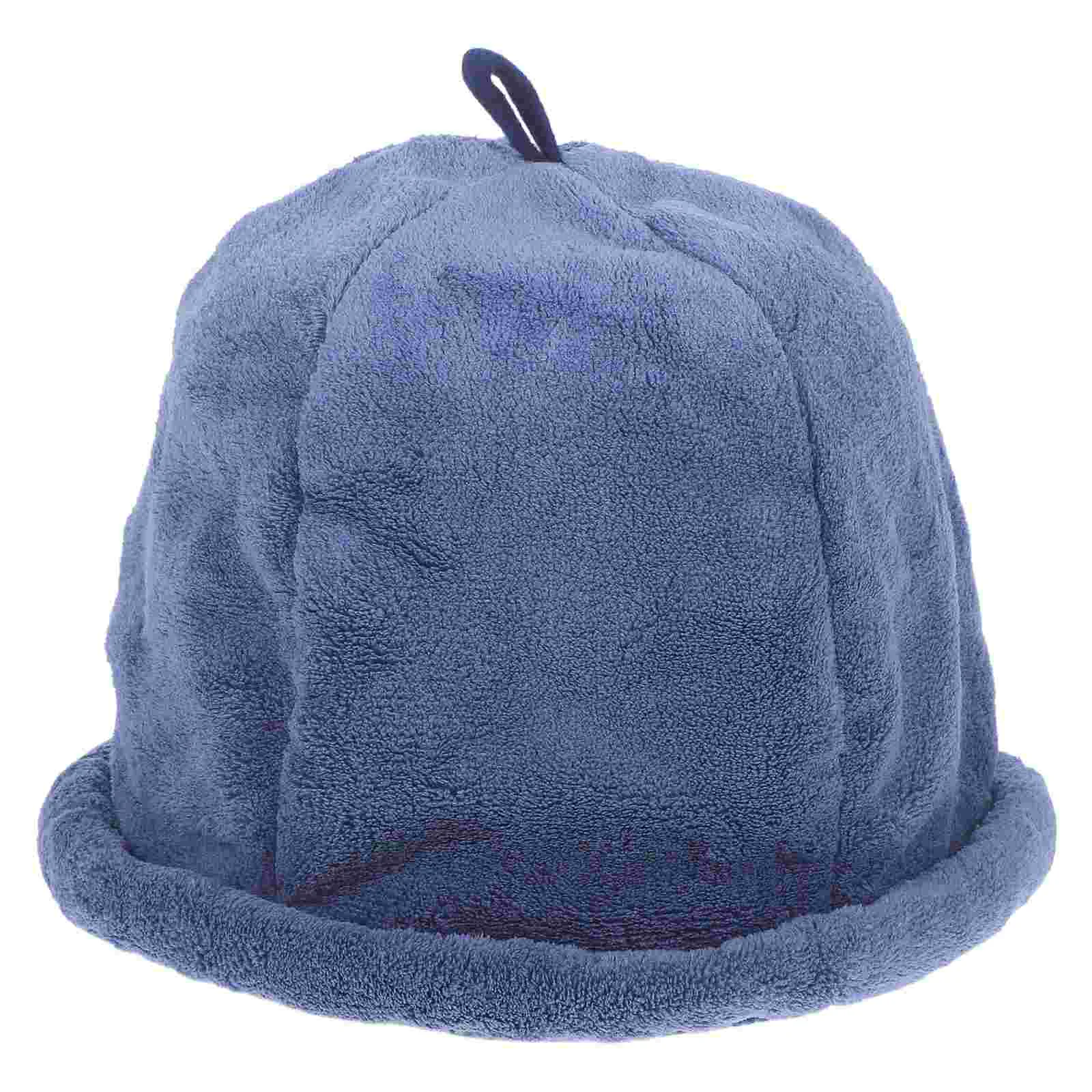 

Men's Women's Coral Fleece Bathing Bucket Hat Felt Sauna Cap Shower Face Cover Warm Comfortable UV Bathroom Accessory