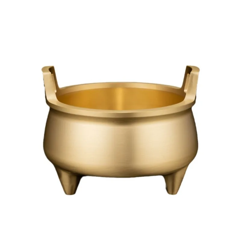 

Brass three-legged straight-ear incense burner, thickened incense incense burner