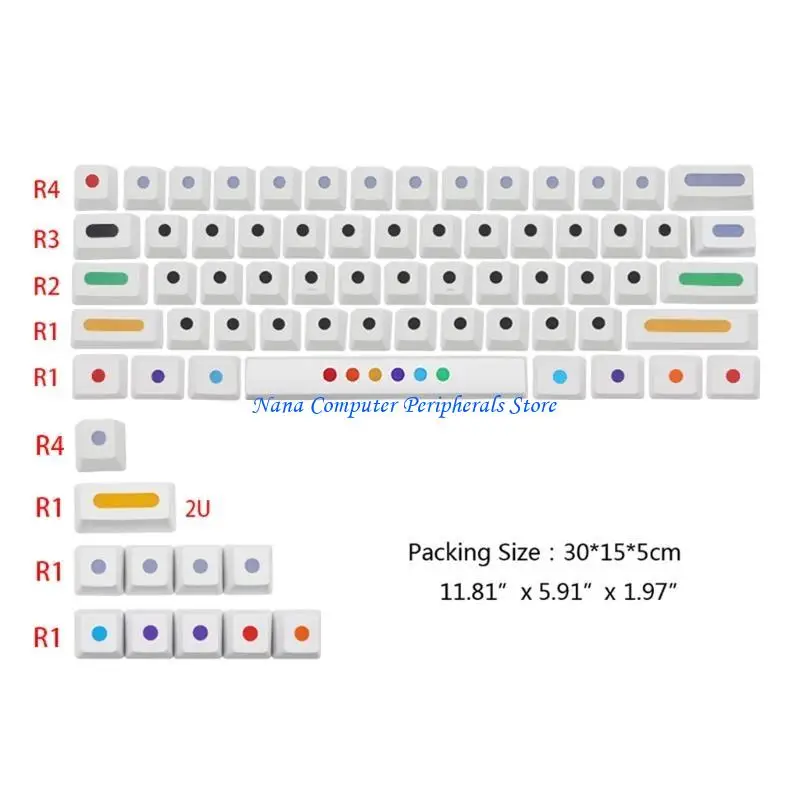 F68C PBT KEYCAP DYE SUBLIMATION OEMプロファイルメカニカルキーキャップ71KEYS DOTS KEYCAP