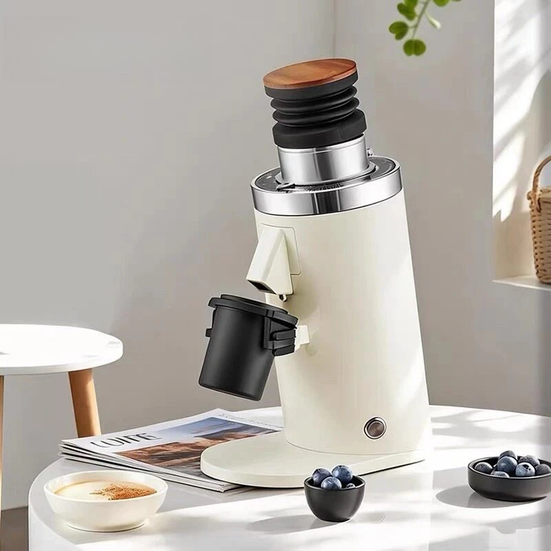 DF64N Electric Coffee Grinder 64mm Red‑Titanium Flat Burr Household Coffee Mill For Espresso Pour‑Over Brewing