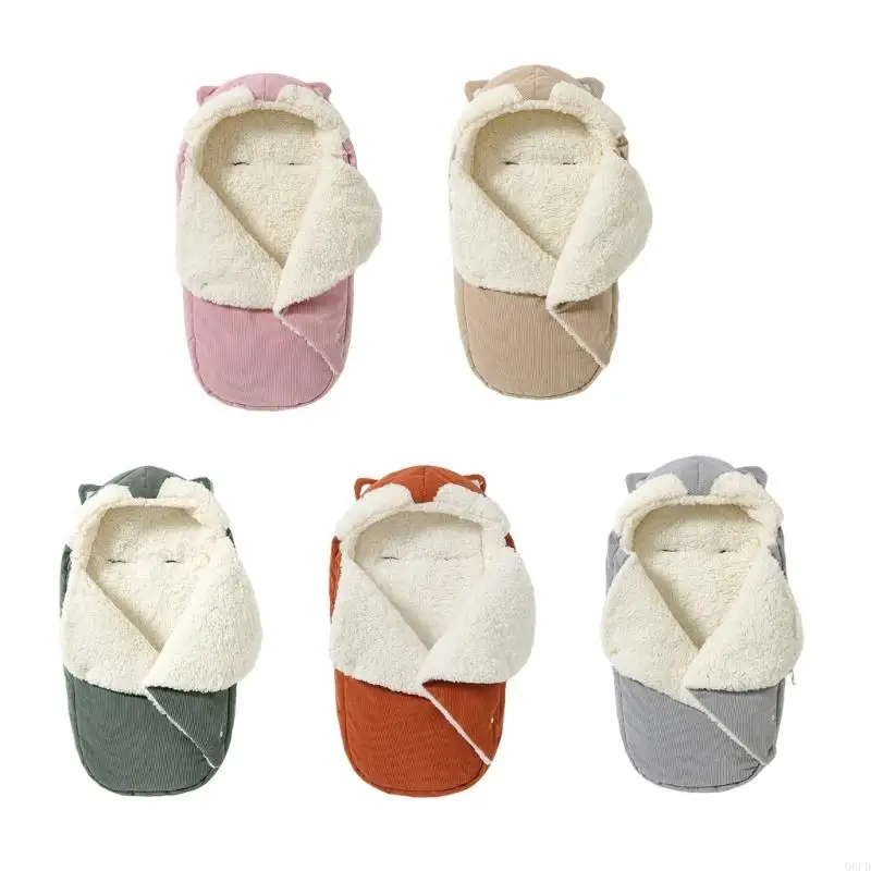 新生児用コーデュロイフリース付きクレードル寝袋スキンケア通気性のある睡眠