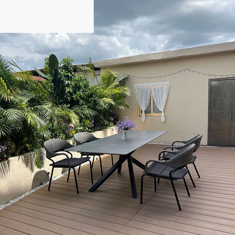 Outdoor rattan s and s courtyard bed and breakfast garden balcony rattan s seaside open-air restaurant rock slab