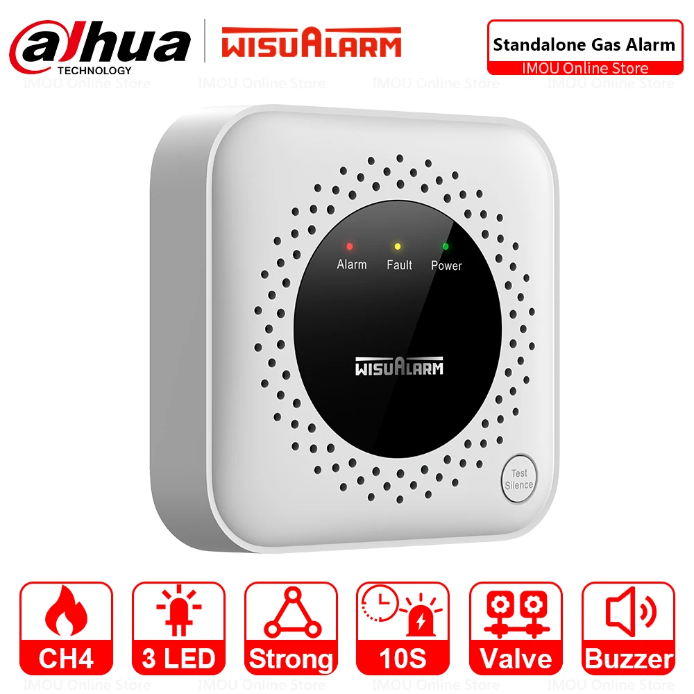 DAHUA Natural Gas Alarm Wisualarm Standalone Methane Leakage Detection Automatically Close Valve App Remote Control