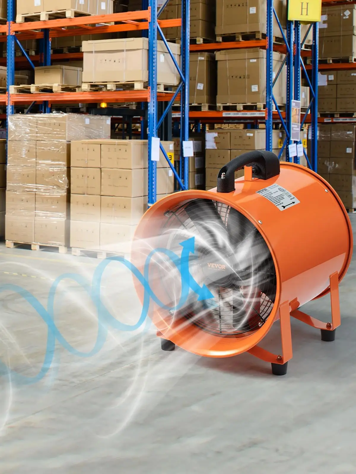 VEVOR 8 inch Afzuigventilator Industriële Ventilatieventilator met 10 M/5 M PVC Duct Slang 145 W Draagbare Extractor Blower voor Thuis - afbeelding 2