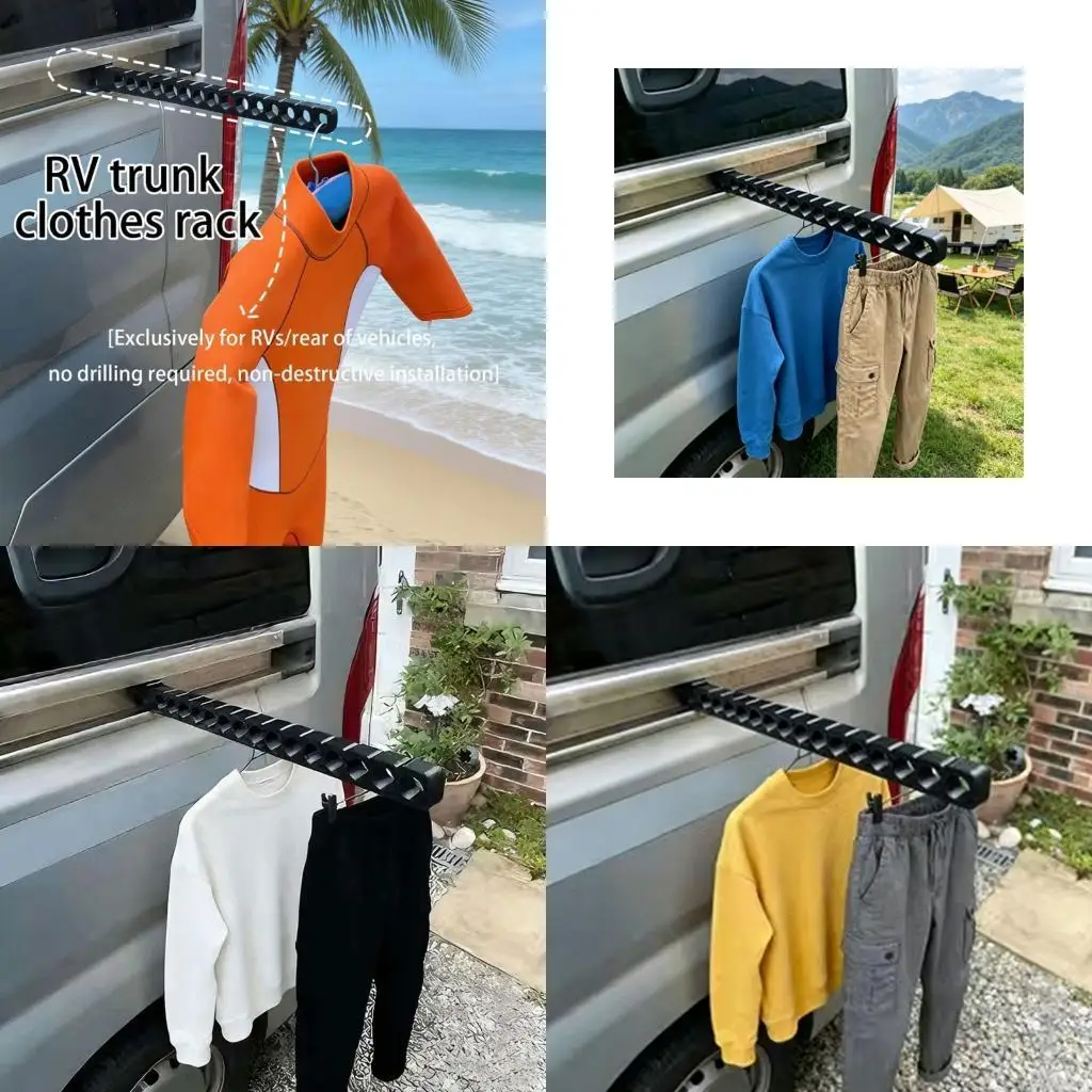 RVs Laundry Hanger Rack Fits Most Campers Door Rails Compact Design For Outdoor New